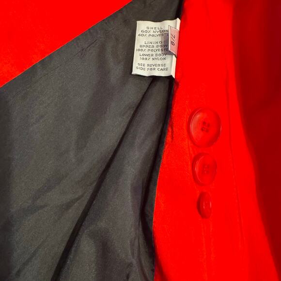 Vtg Red Polka Dot Cuffs Forecaster of Boston Double Breasted Trench Coat Size 8 - Picture 7 of 8